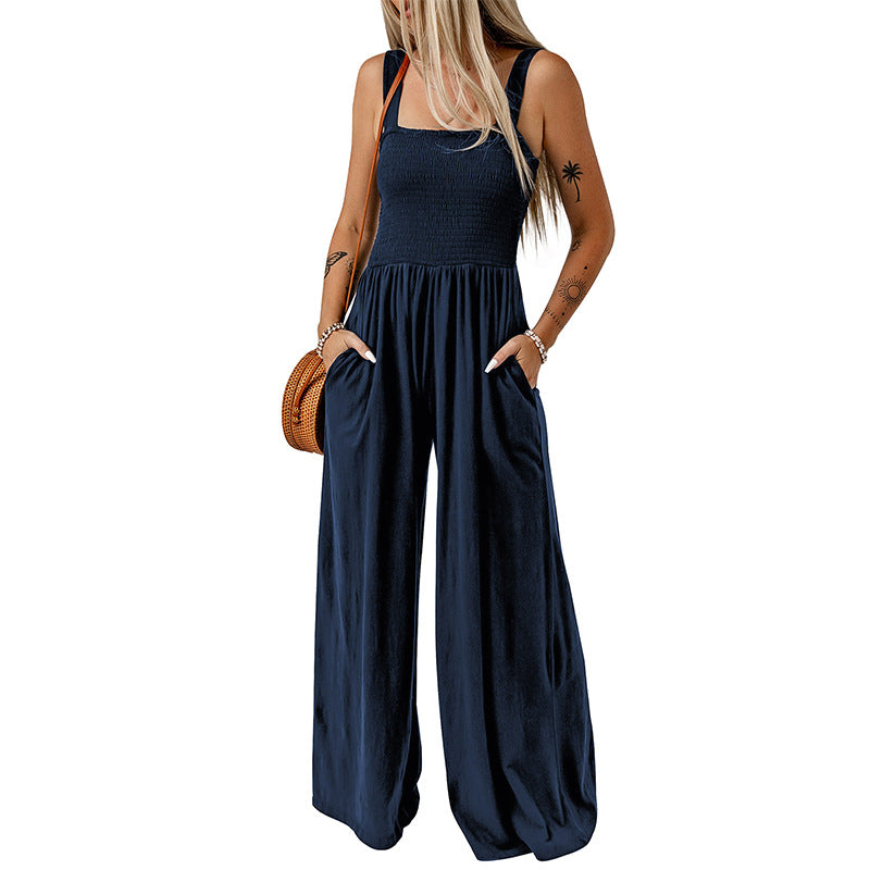 Simple High Waist Knitted One-piece Trousers