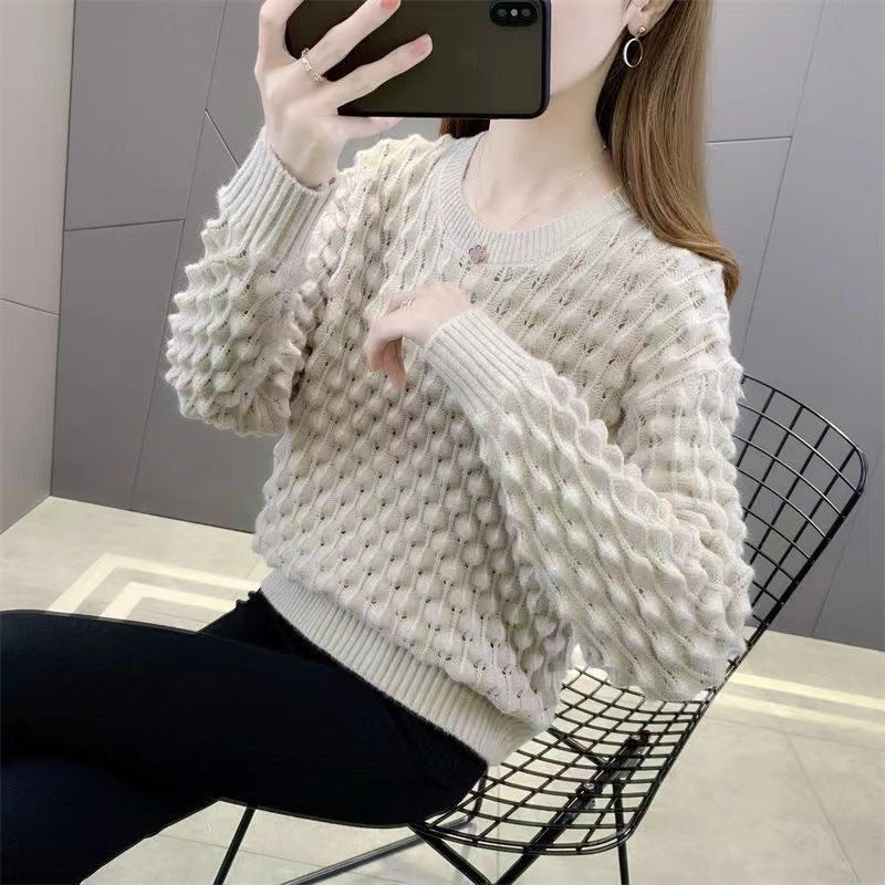 Casual Women's Long Sleeve Round Neck Loose Sweater