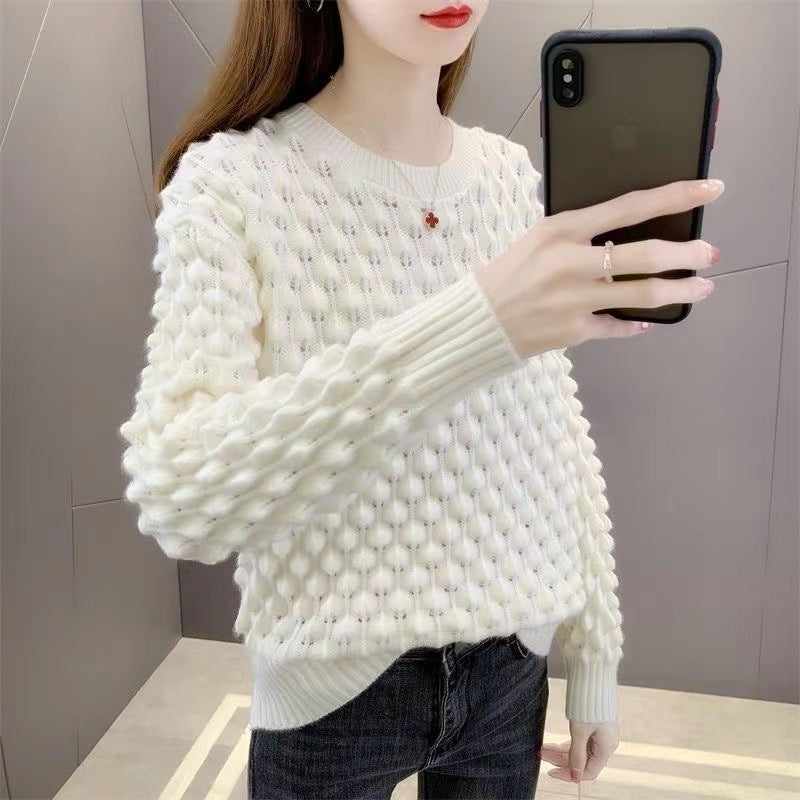 Casual Women's Long Sleeve Round Neck Loose Sweater
