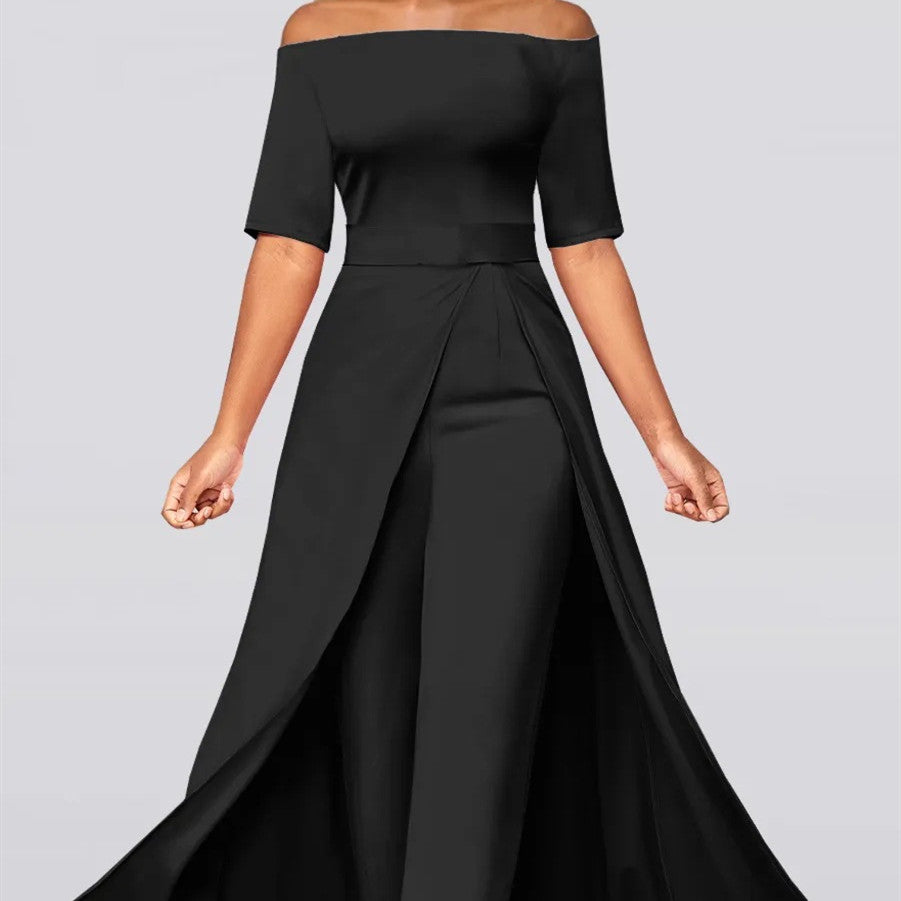 Women's Fashionable Elegant Black Jumpsuit