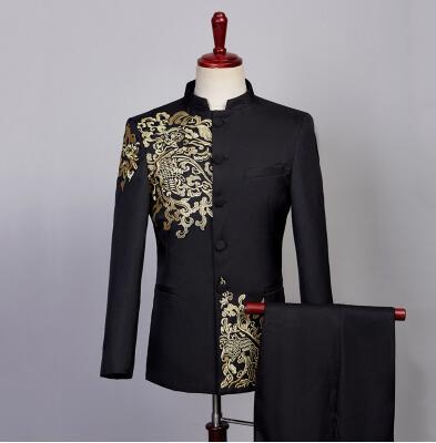 men's Chinese tunic suit set with pants