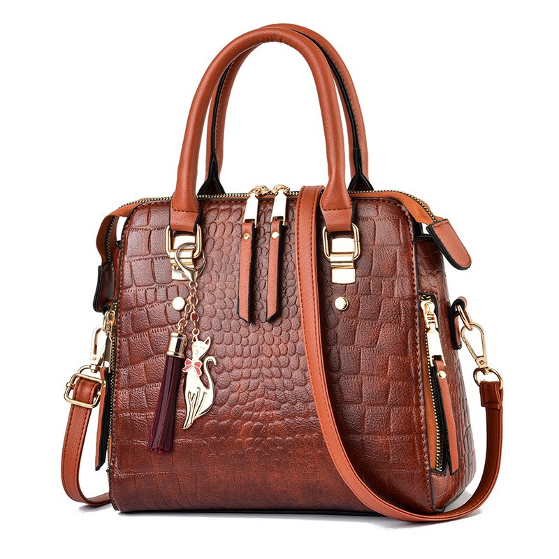 2022 Crocodile Pattern Female PU Leather Handbag