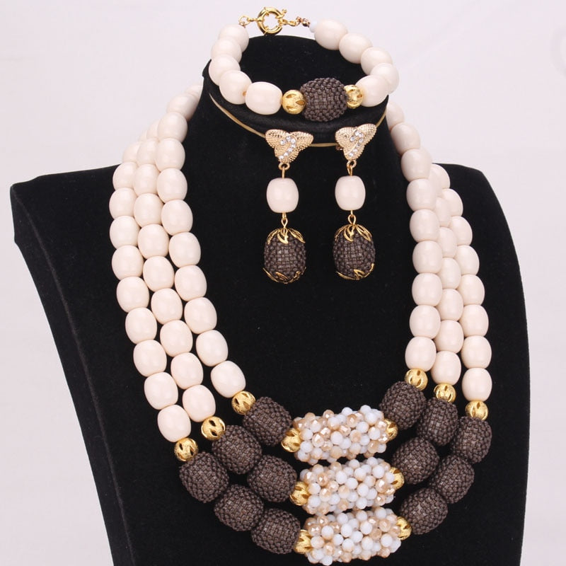 3 Layers African Artificial Coral Beads Jewelry