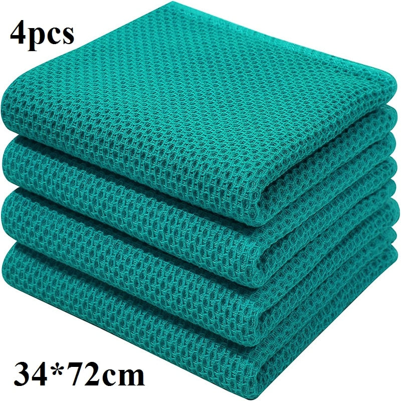 Homaxy 4/6Pcs Cotton Dishcloth Ultra Soft Absorbent Kitchen Towel Household Cleaning Cloth Kitchen Tools Gadgets Wash Cloth