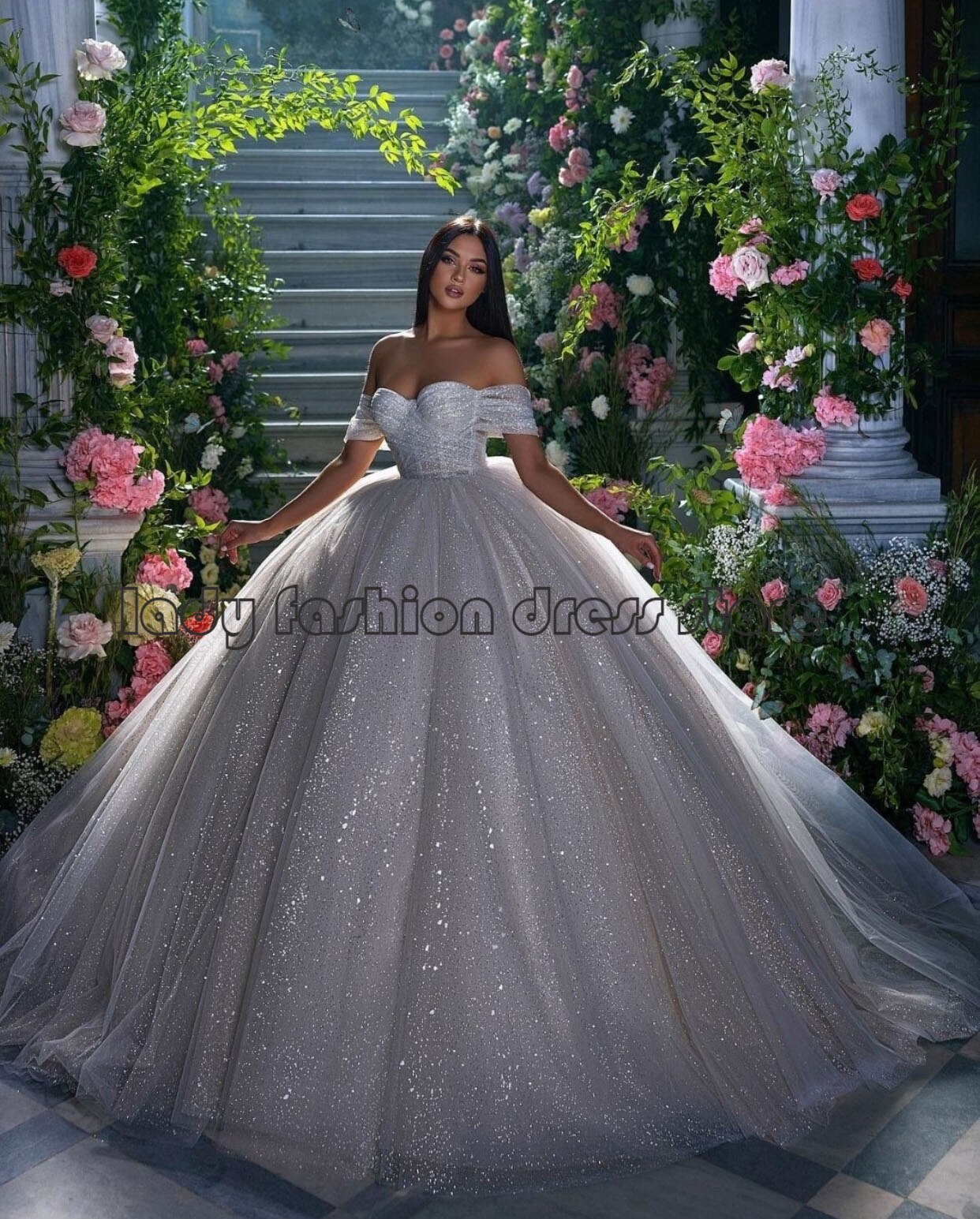 Sparkly Sequined Appliques Ball Gown
