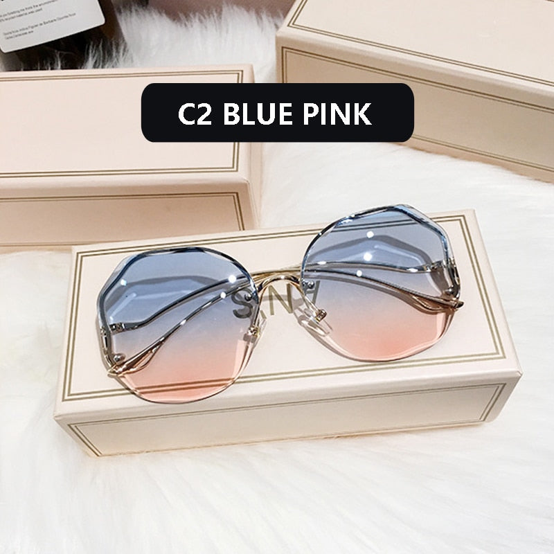 2022 Women Fashion Tea Gradient Sunglasses