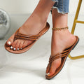 Cross-woven Design Thong Sandals Summer Flat Slides Shoes Flip Flops Casual Vacation Beach Slippers For Women - Chilazexpress Ltd