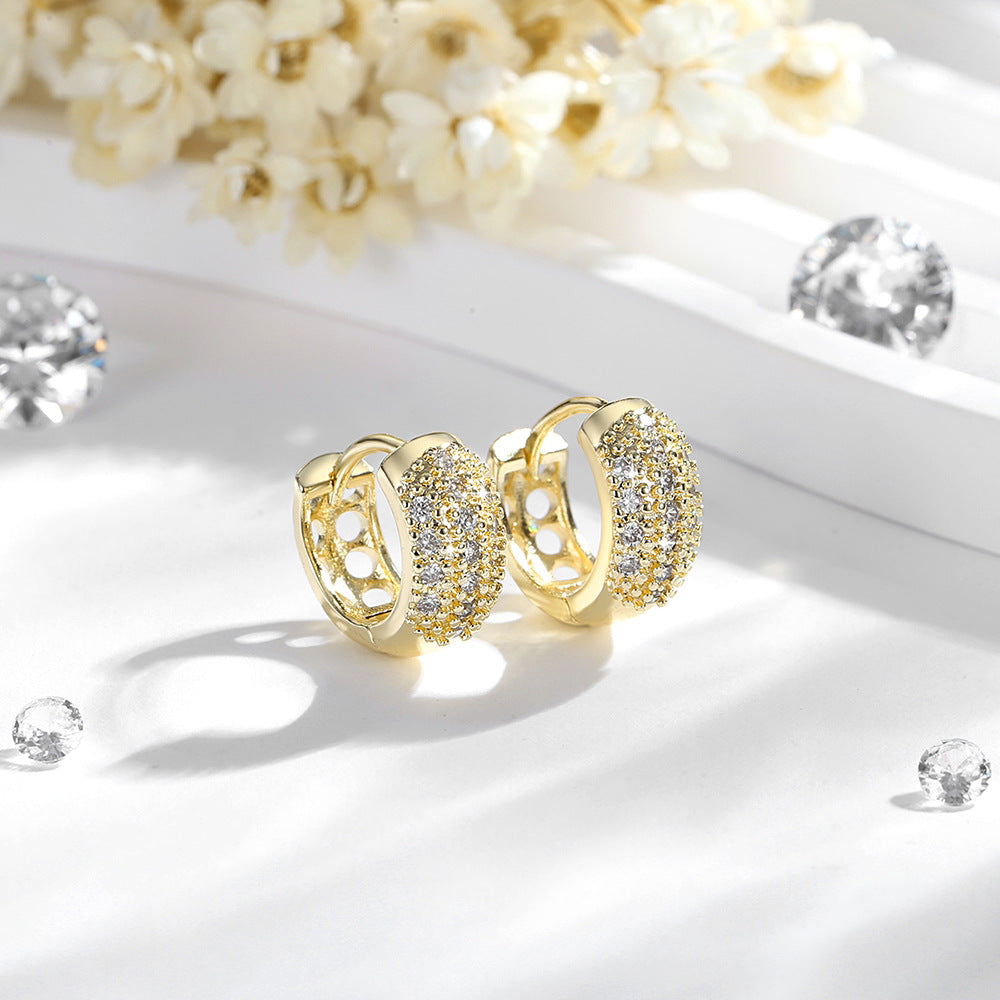 Women's 14K Gold Zircon Earrings