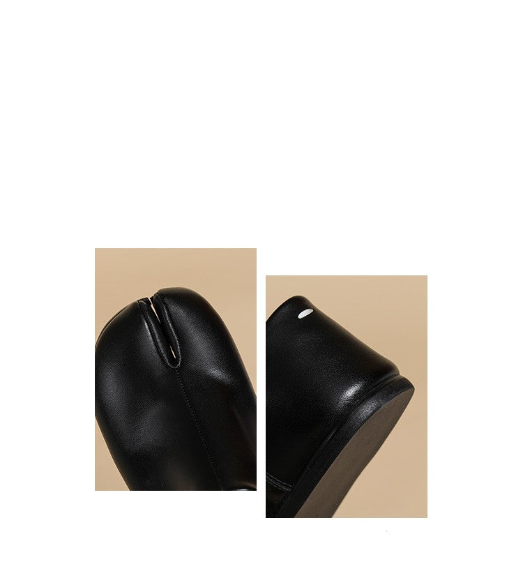 Vegetable Tanned Sheepskin Split Toe Shoes For Women - Chilazexpress Ltd