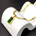 Blade Chain Advanced Sense Of Light Luxury Emerald Zircon Pendant - Chilazexpress Ltd
