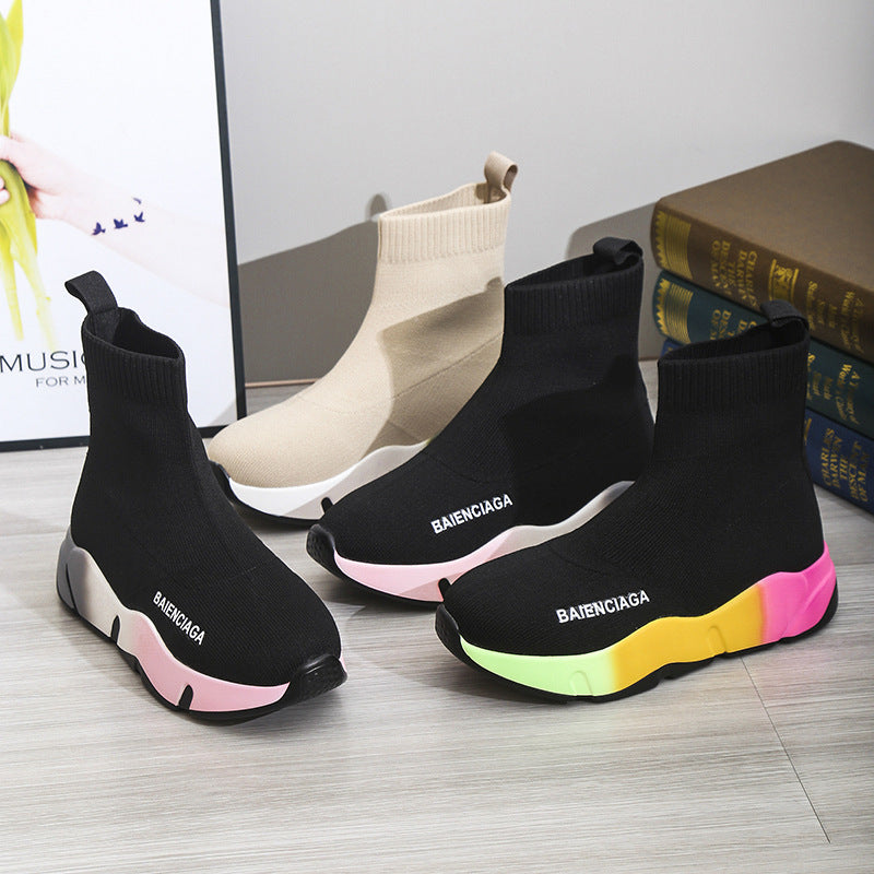 Black Sock Boots For Women Platform Shoes - Chilazexpress Ltd