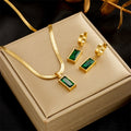 Blade Chain Advanced Sense Of Light Luxury Emerald Zircon Pendant - Chilazexpress Ltd