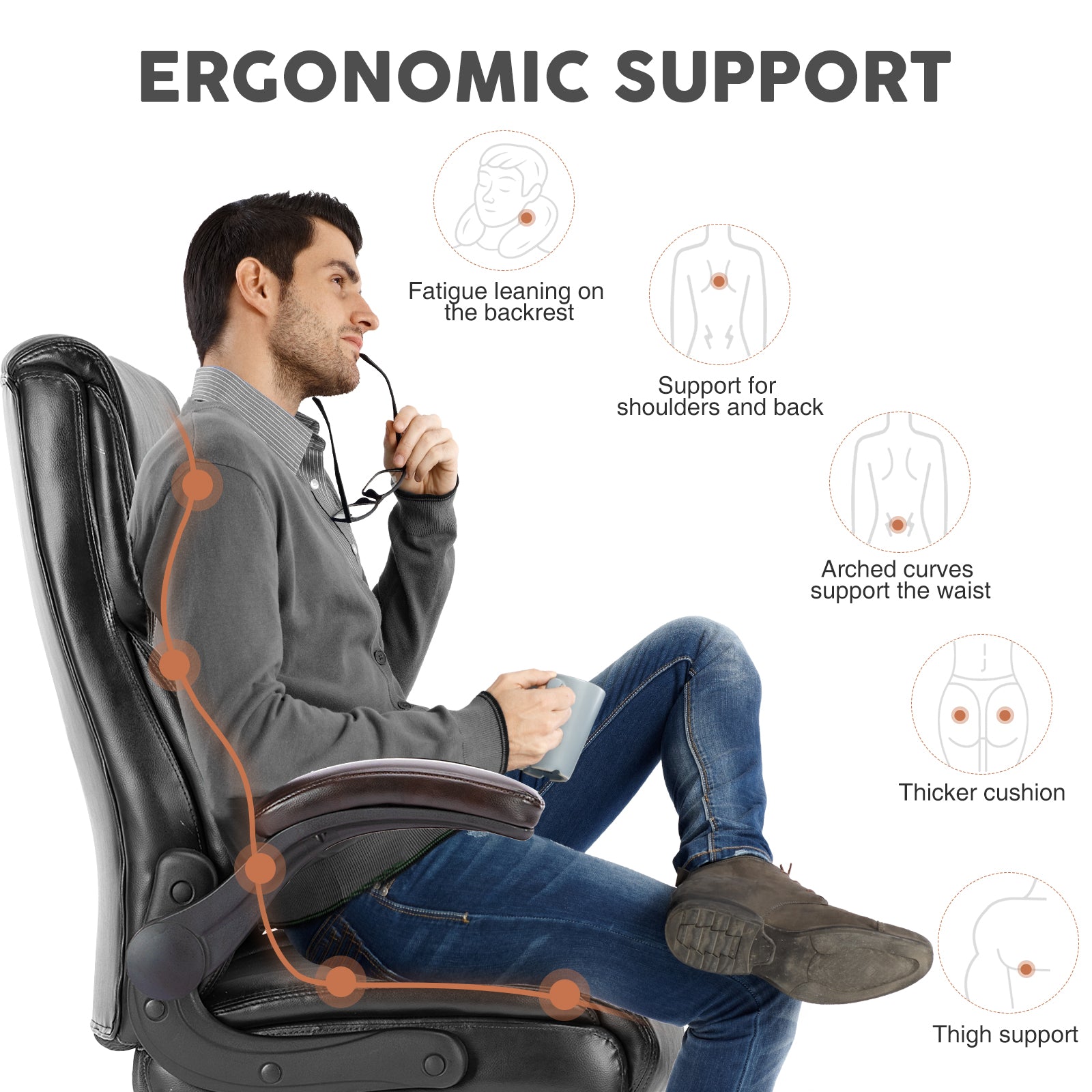 PU Leather Office Chair - Chilazexpress Ltd