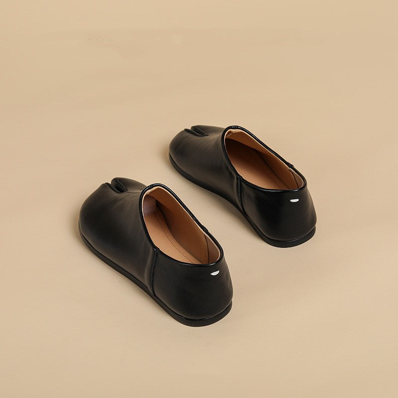 Vegetable Tanned Sheepskin Split Toe Shoes For Women - Chilazexpress Ltd
