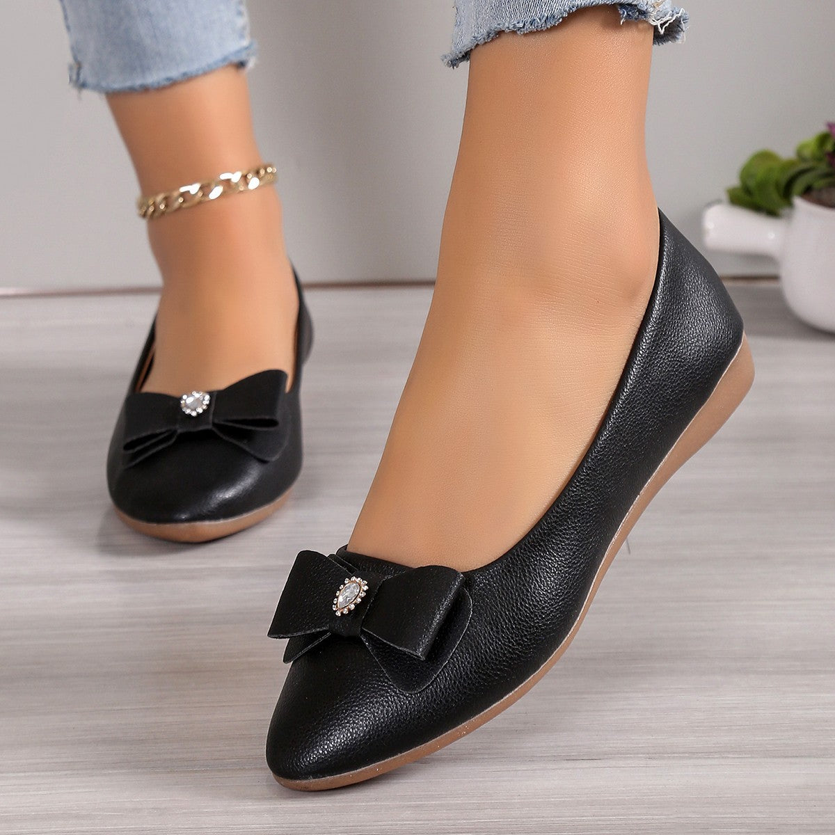 Bowknot Flats Shoes Fashion Casual Pointed Toe Loafers For Women Lazy Shoes - Chilazexpress Ltd
