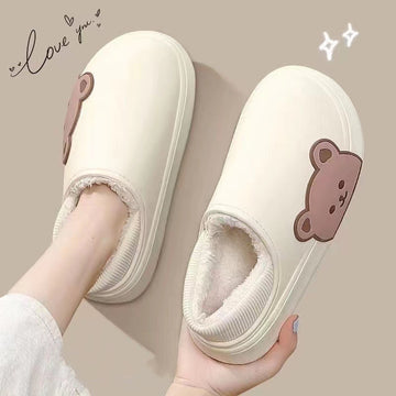Bear Fluffy Slippers Winter House Shoes For Women - Chilazexpress Ltd