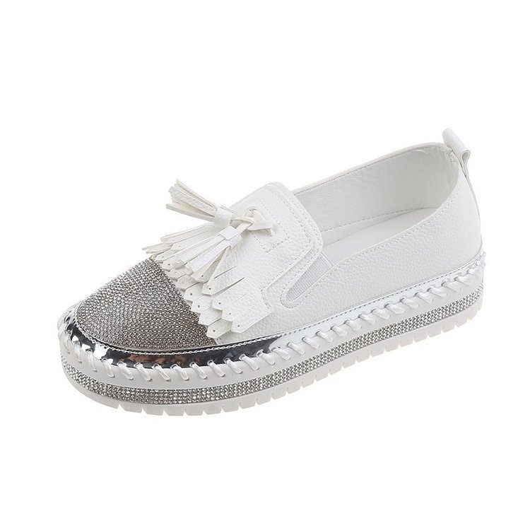 Shallow Leather Rhinestone Platform Shoes For Women - Chilazexpress Ltd