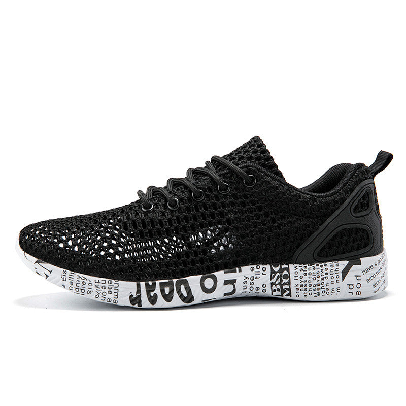 Casual Men's Shoes Breathable Sneakers Match Hollow Lace Board Shoes - Chilazexpress Ltd