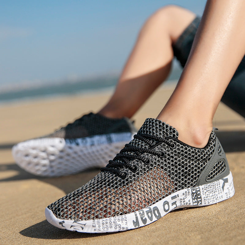Casual Men's Shoes Breathable Sneakers Match Hollow Lace Board Shoes - Chilazexpress Ltd