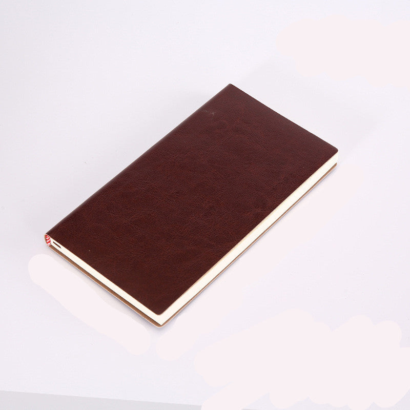 A5 Soft Leather Notebook Simple Thick B5 Large Office Meeting Notepad Creative Custom Pure Color Soft Copy