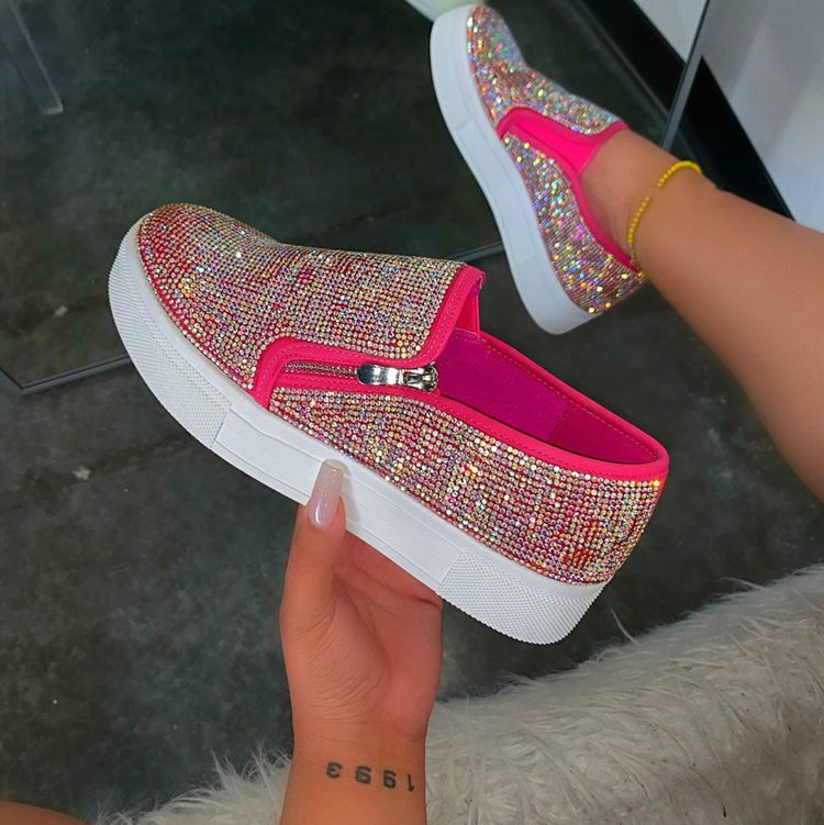 Large Size Rhinestone Flat Casual Single Shoes One Pedal Lazy Shoes - Chilazexpress Ltd