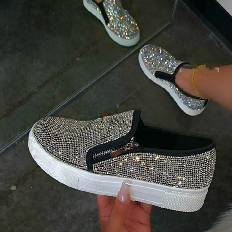 Large Size Rhinestone Flat Casual Single Shoes One Pedal Lazy Shoes - Chilazexpress Ltd