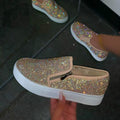 Large Size Rhinestone Flat Casual Single Shoes One Pedal Lazy Shoes - Chilazexpress Ltd