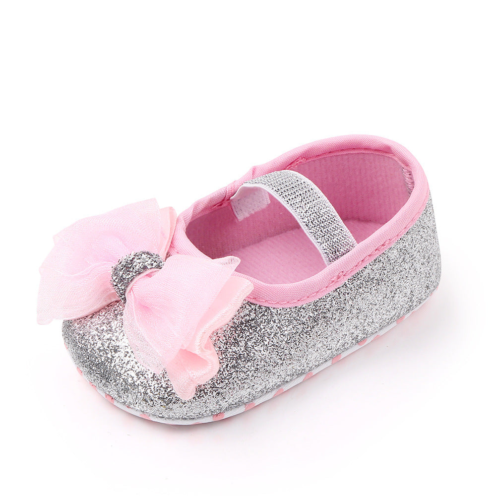 Newborn Princess Shoes Baby Shoes Soft Soled Baby Shoes Bow Princess Shoes Single Shoes - Chilazexpress Ltd