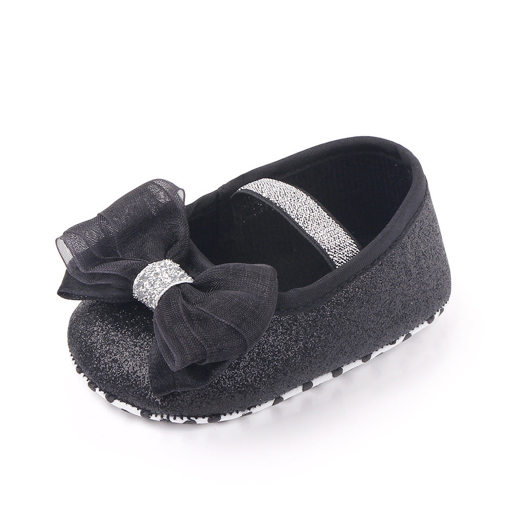 Newborn Princess Shoes Baby Shoes Soft Soled Baby Shoes Bow Princess Shoes Single Shoes - Chilazexpress Ltd