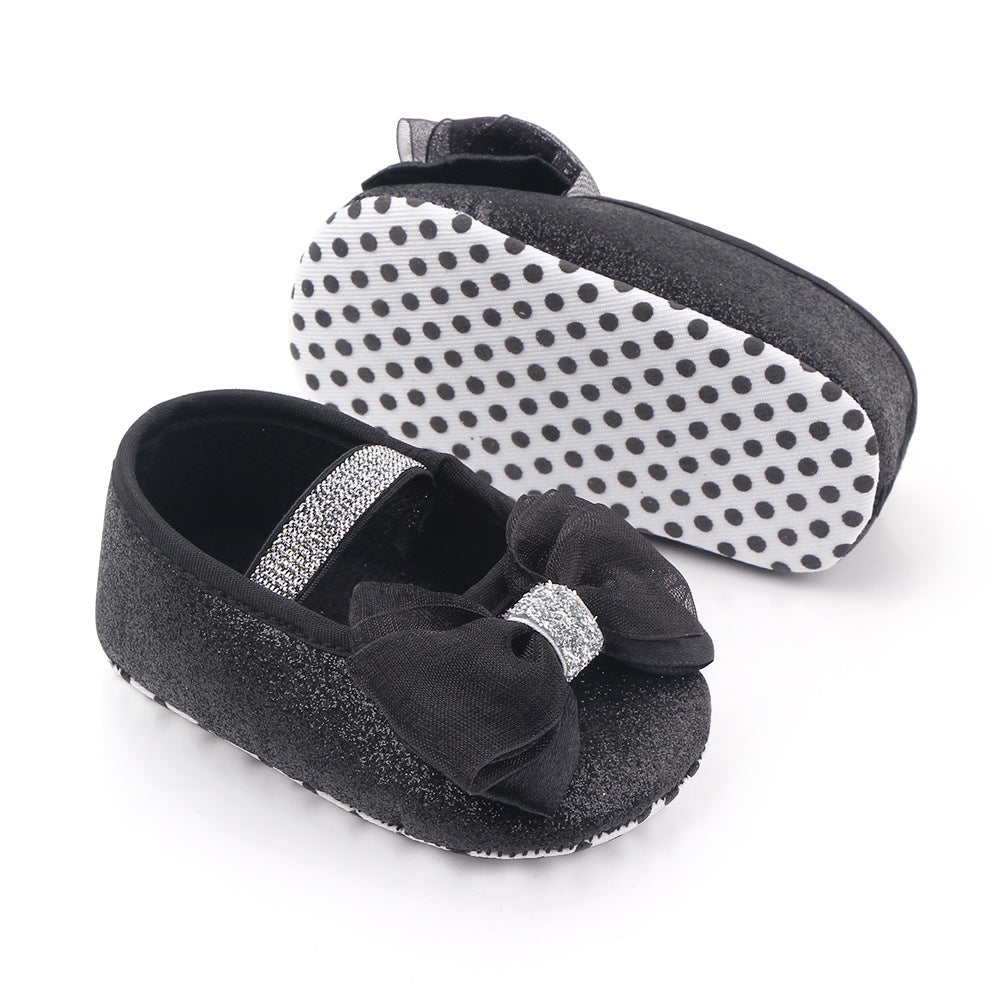 Newborn Princess Shoes Baby Shoes Soft Soled Baby Shoes Bow Princess Shoes Single Shoes - Chilazexpress Ltd
