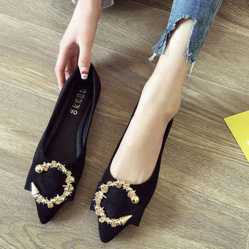 Shallow Mouth Tip Flats For Women Soft Lazy A Pedal Shoes Flat Shoes Women Shoes Woman - Chilazexpress Ltd