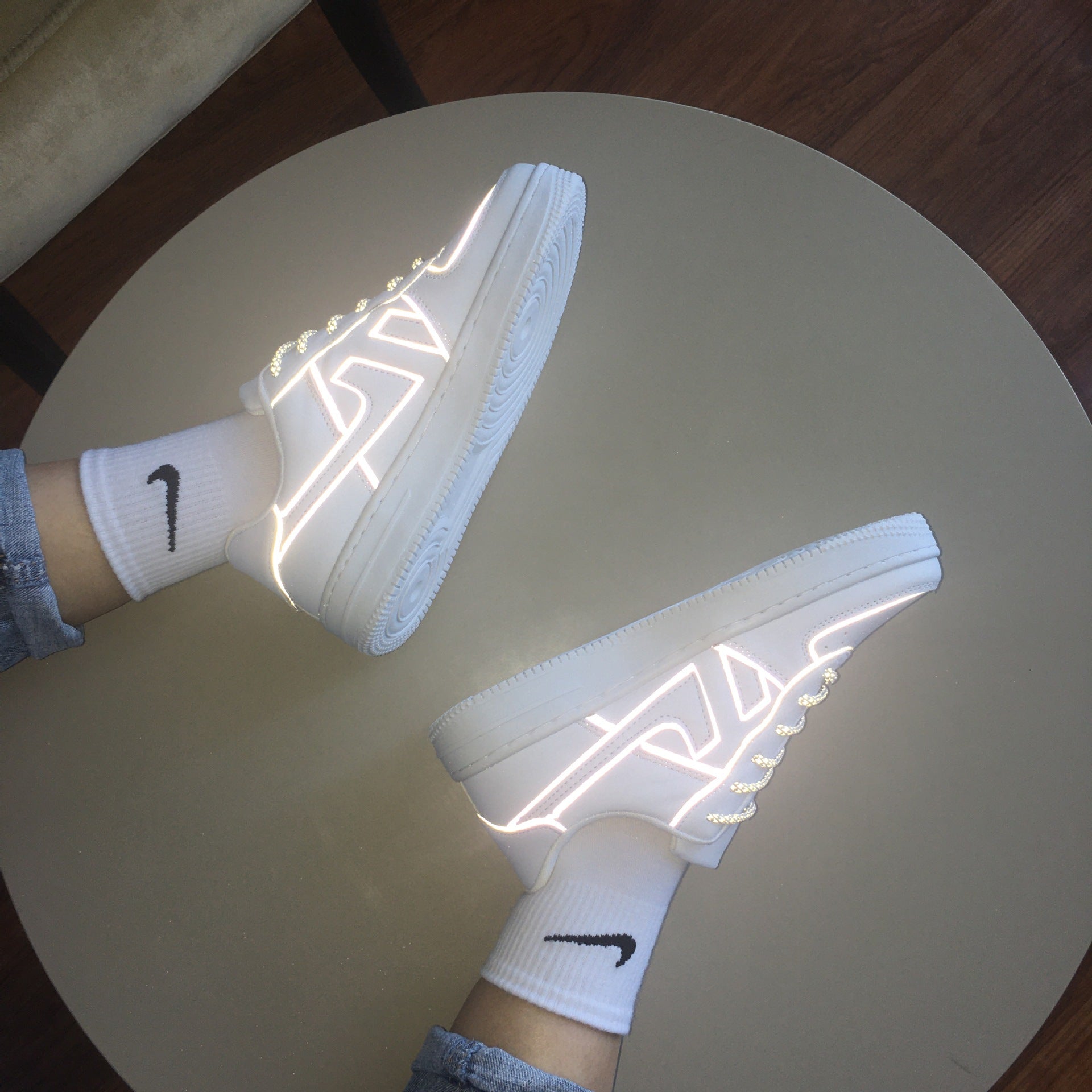 Reflective White Shoes For Men And Women Sneaker - Chilazexpress Ltd