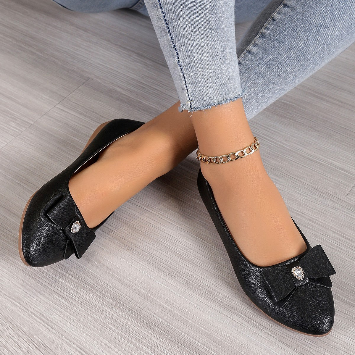 Bowknot Flats Shoes Fashion Casual Pointed Toe Loafers For Women Lazy Shoes - Chilazexpress Ltd