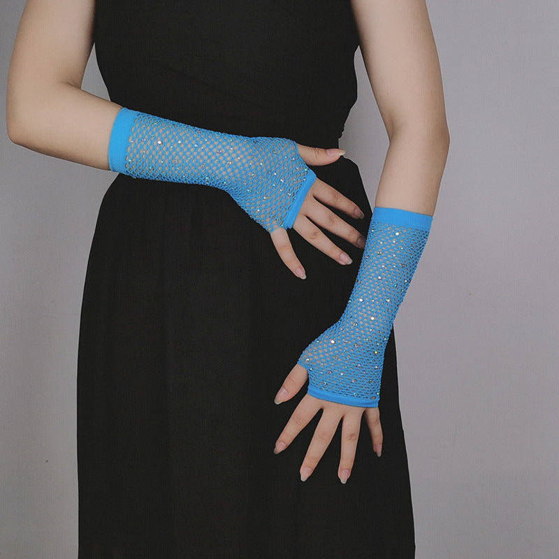 Fishing Net Hot Drill Finger Lace Gloves Clothing Accessories - Chilazexpress Ltd