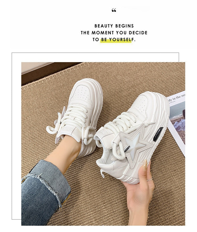Lightweight Fashion All-match Casual White Shoes For Women Platform Board Shoes - Chilazexpress Ltd