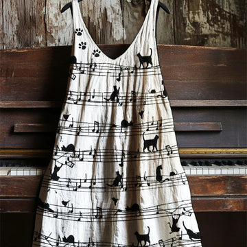Women's Sleeveless Round Neck 3D Printed Dress