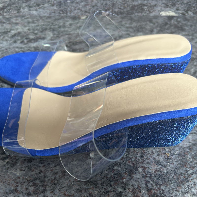 Summer Transparent Wedges Sandals Outdoor Fashion High Heel Slippers Thick Bottom Fish Mouth Shoes For Women - Chilazexpress Ltd