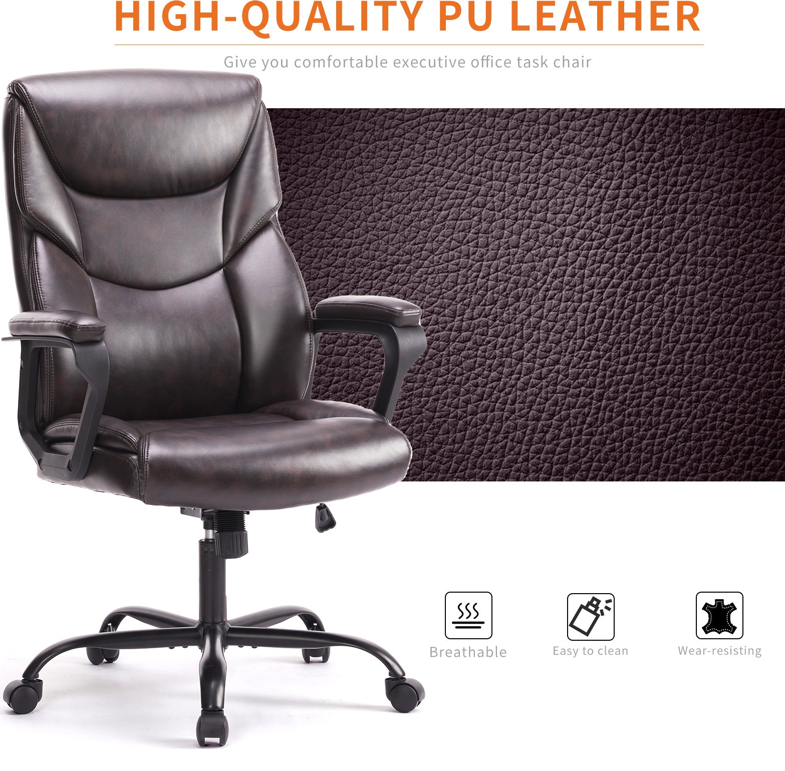 PU Leather Office Chair - Chilazexpress Ltd