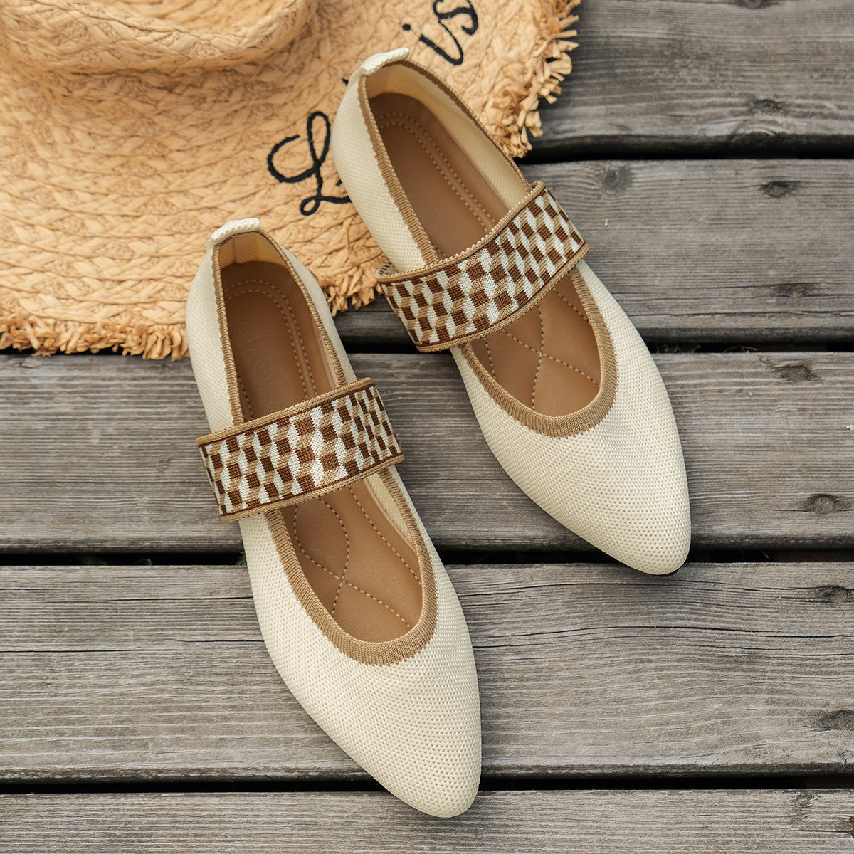 Striped Flats Shoes Fashion Casual Pointed Toe Loafers Lazy Shoes For Women - Chilazexpress Ltd