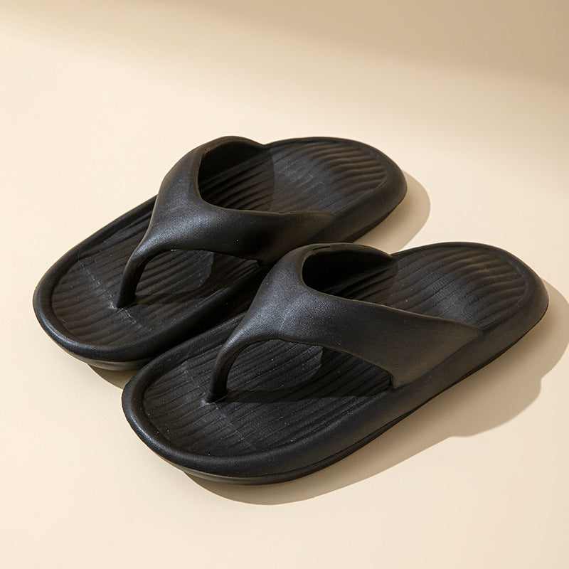 Solid Color Striped Texture Flip-Flops Slippers For Women Men Non-slip Wear-resistant House Shoes Summer Outdoor Beach Shoes Couple - Chilazexpress Ltd
