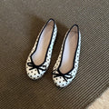 Polka-Dot Bowtie Flat Shoes For Women - Chilazexpress Ltd
