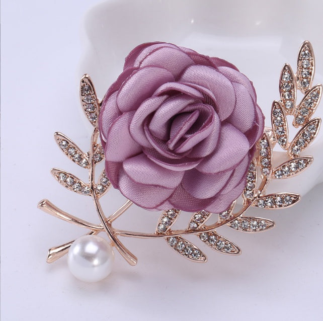 Fabric Flower Lady Temperamental Pin Sweater Coat Cardigan Women's Corsage Clothing Accessories - Chilazexpress Ltd