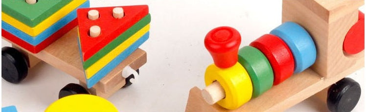 Wooden Train Three-section Tractor Toy Children's Intelligence Puzzle Toys Educational Toys - Chilazexpress Ltd