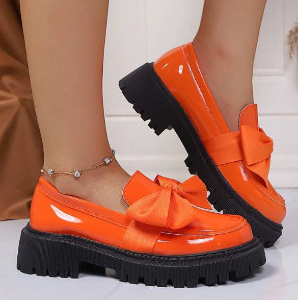 Bow-tie Loafer Shoes For Women Vintage Style - Chilazexpress Ltd