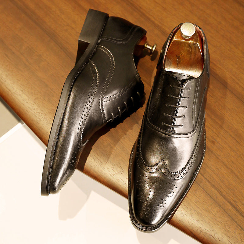 Men's Leather Shoes Shoes Rubber Sole Leather Shoes Oxford Shoes - Chilazexpress Ltd