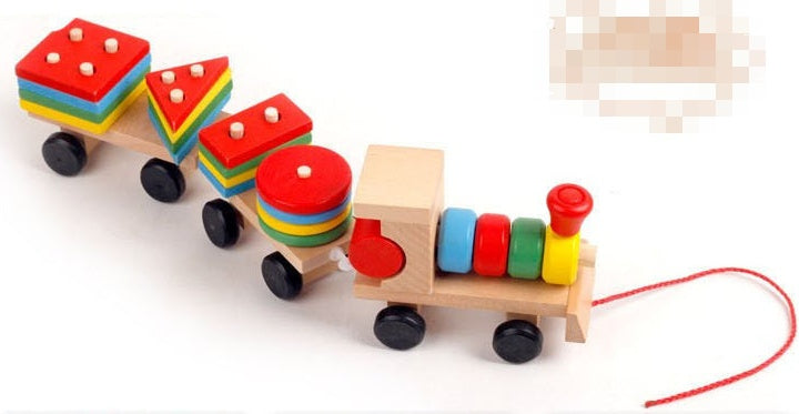 Wooden Train Three-section Tractor Toy Children's Intelligence Puzzle Toys Educational Toys - Chilazexpress Ltd