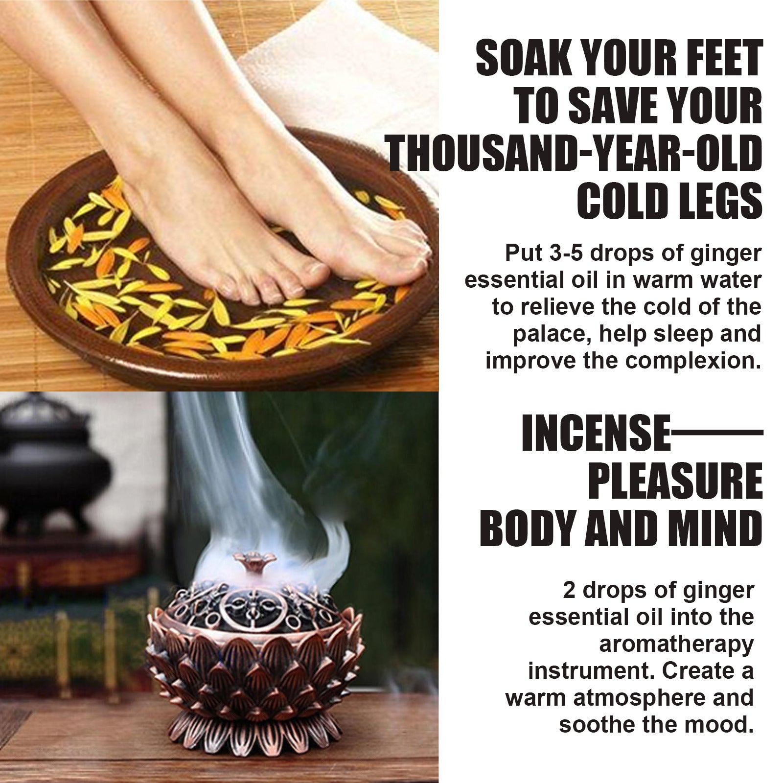 Ginger Essential Oil 10ml Vegetable Oil Body Massage Humidifier - Chilazexpress Ltd