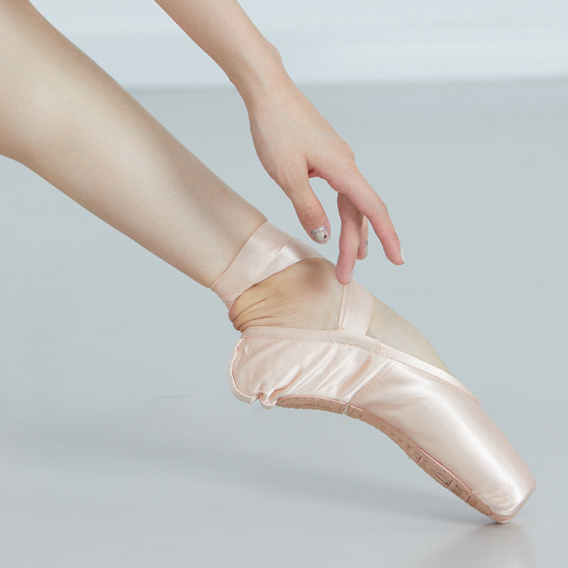 Lace-up Ballet Shoes Satin Leather Pointe Shoes Ballet Training Shoes Hard Shoes - Chilazexpress Ltd