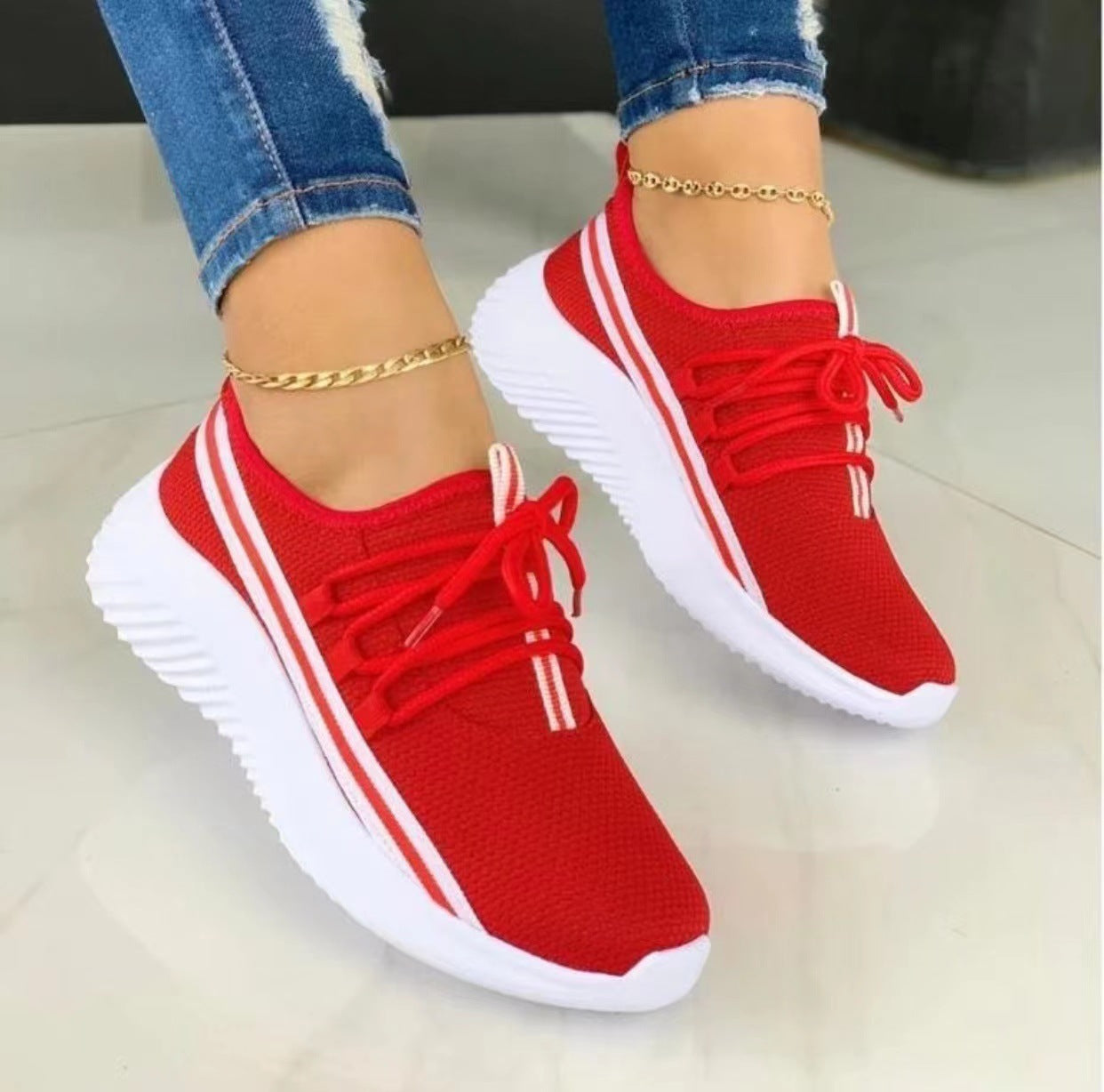 Stripe Sneakers For Women Sports Shoes - Chilazexpress Ltd