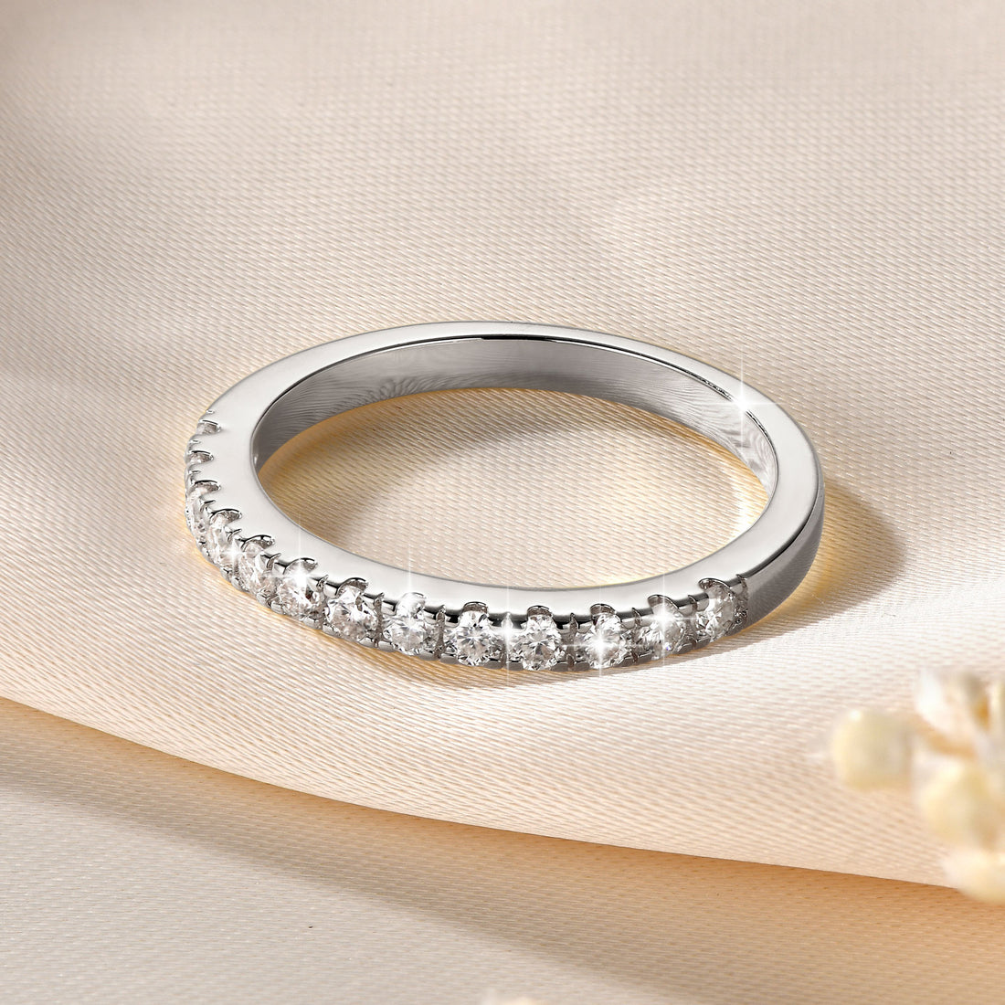 14k Gold-Plated Moissanite Stackable Ring